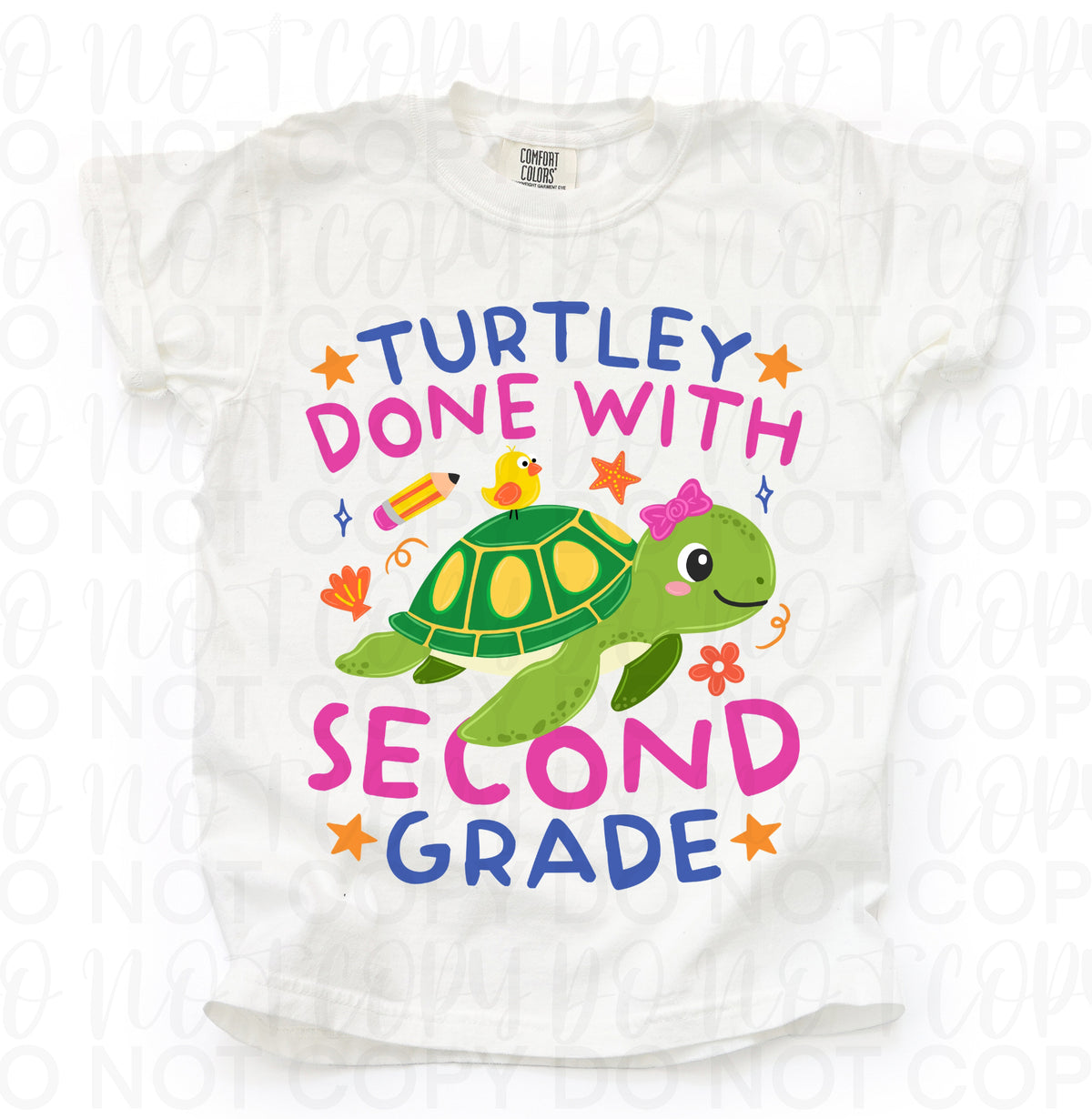 Turtley done with second grade (turtle girl version) (UAC) DTF Transfer