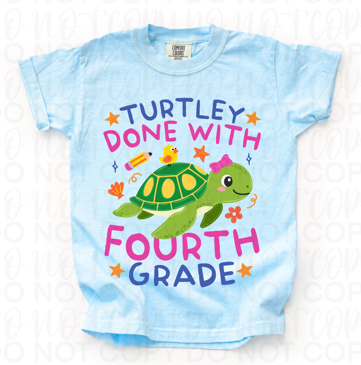 Turtley done with fourth grade (turtle girl version) (UAC) DTF Transfer