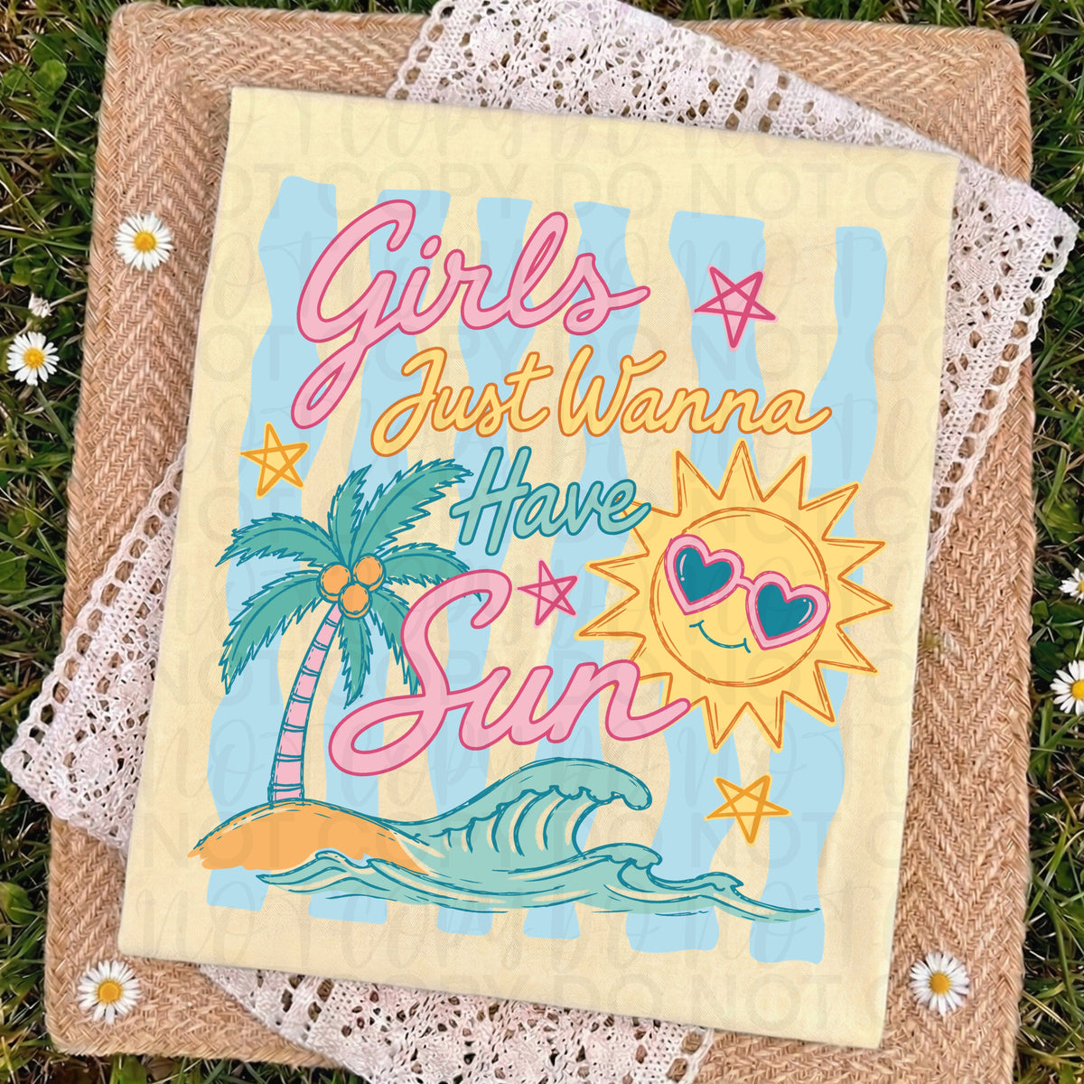 Girls just wanna have sun stripes (UAC) DTF Transfer