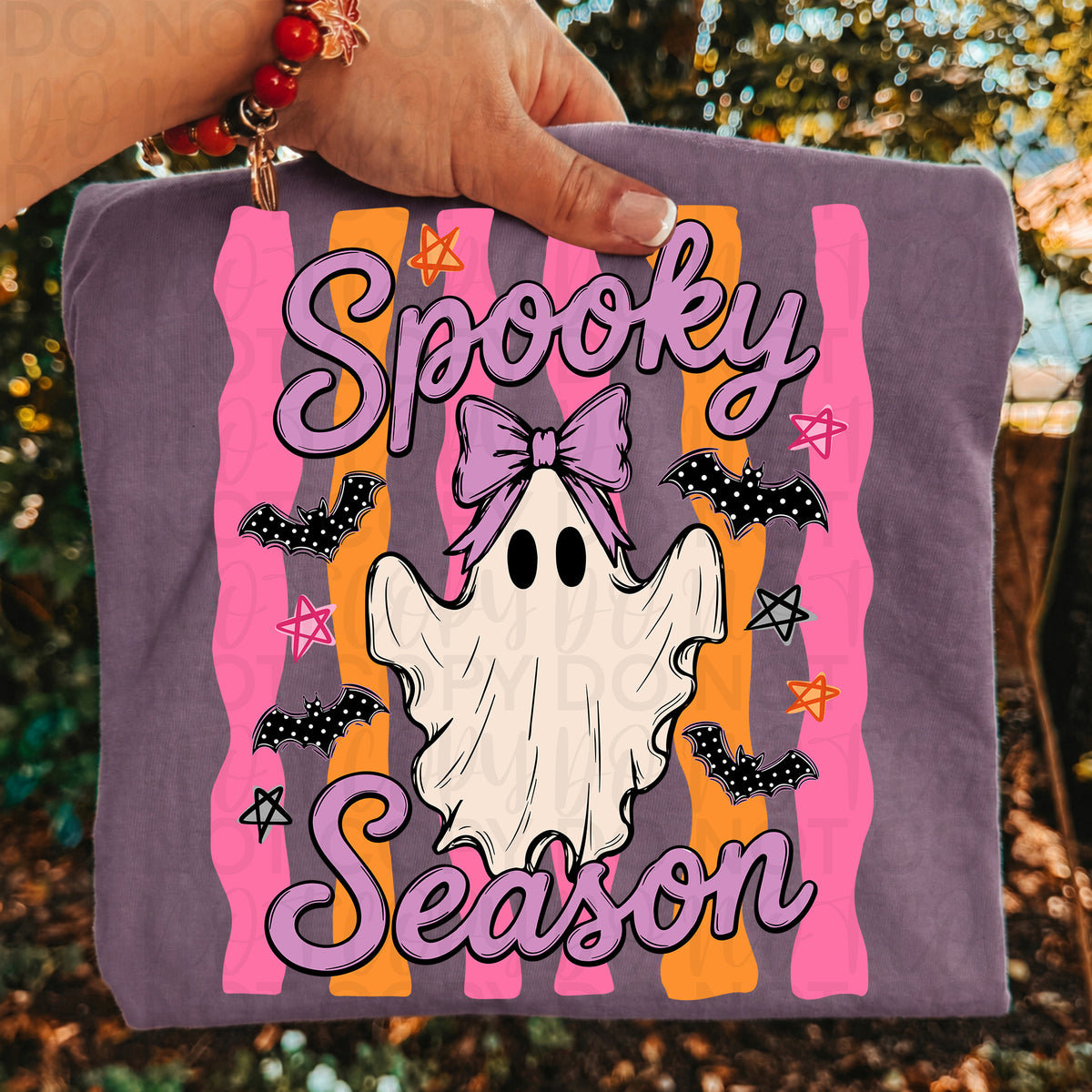 Spooky season pink and orange stripes (UAC) DTF Transfer