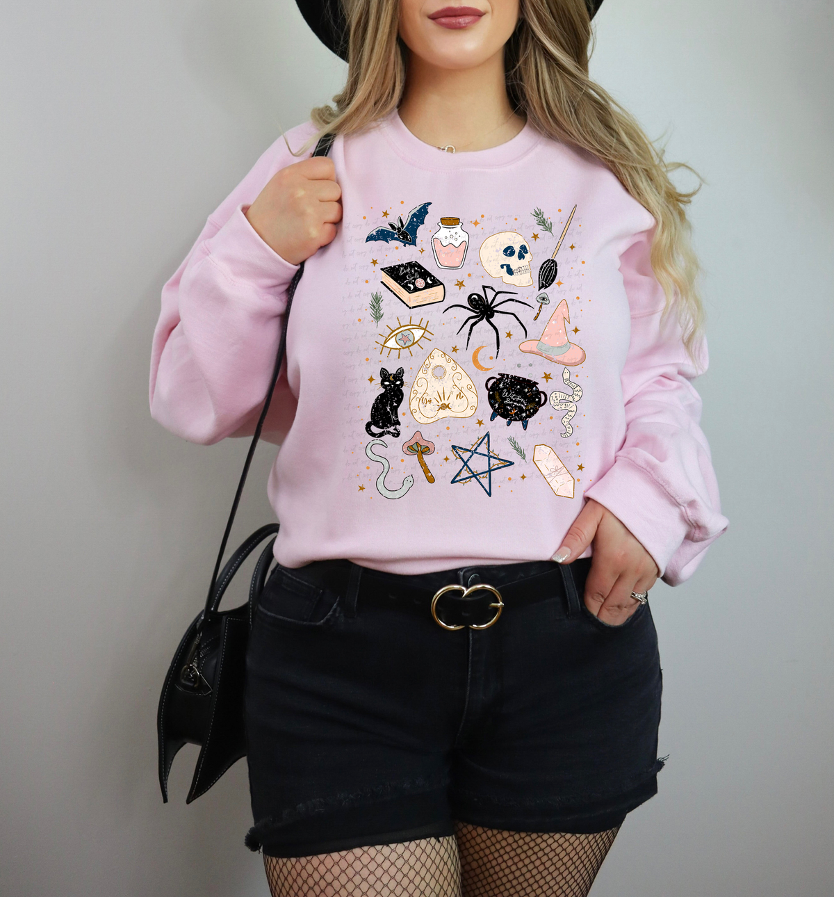 Girly Witch Doodles Spider Black Cat 114876 DTF transfer