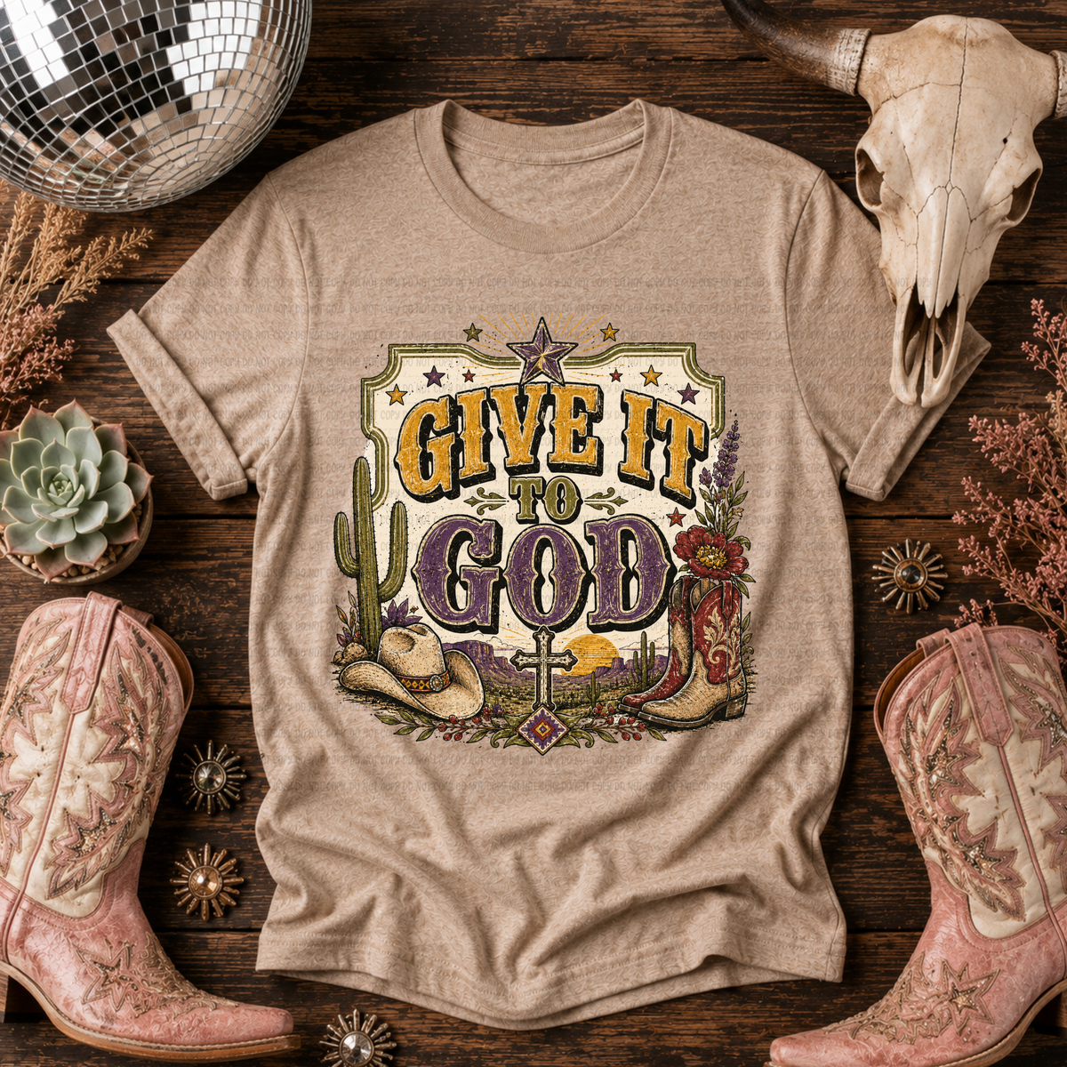 Give it to God star frame (Revel) DTF transfer
