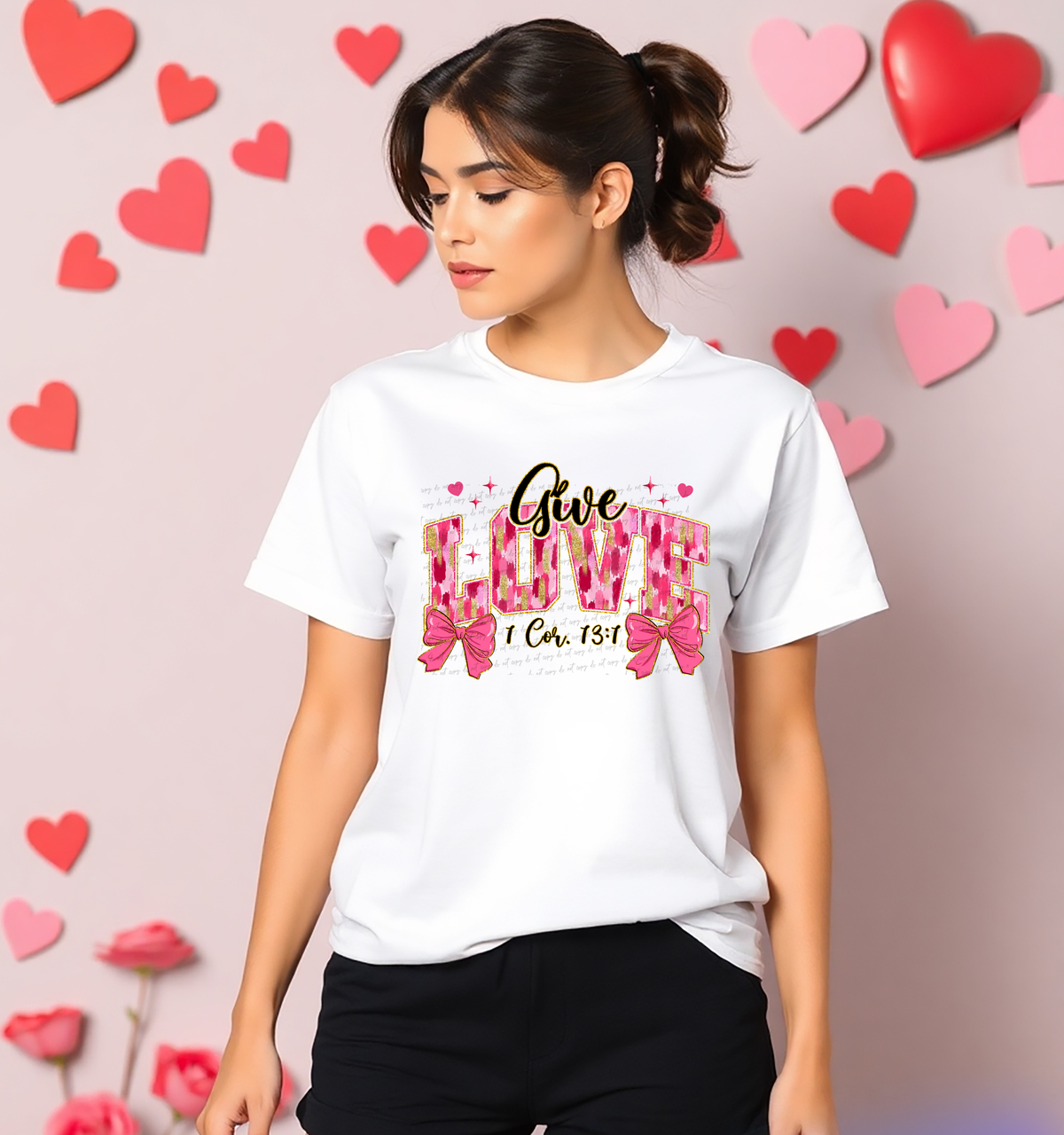 Give Love Brushstroke 1 Corinthians 13:1 76580 DTF Transfer