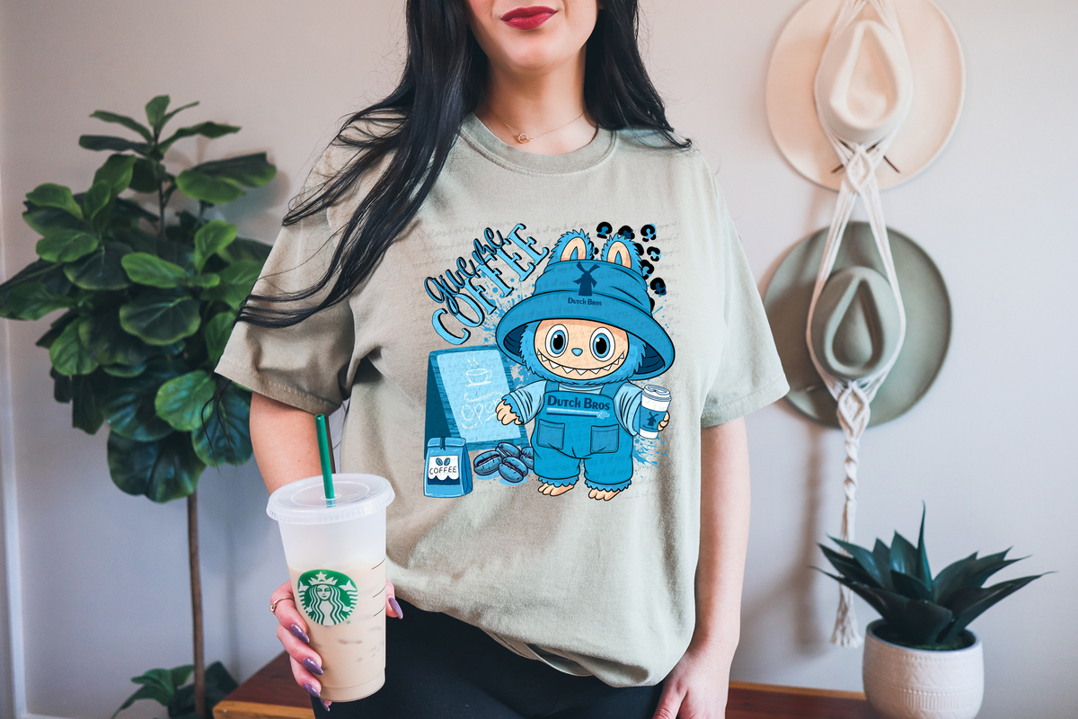 Give Me Coffee Blue Doll 117551 DTF transfer