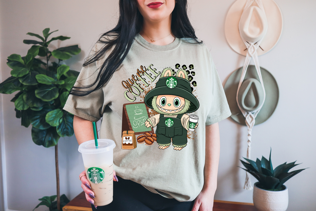 Give Me Coffee Green Doll 117552 DTF transfer