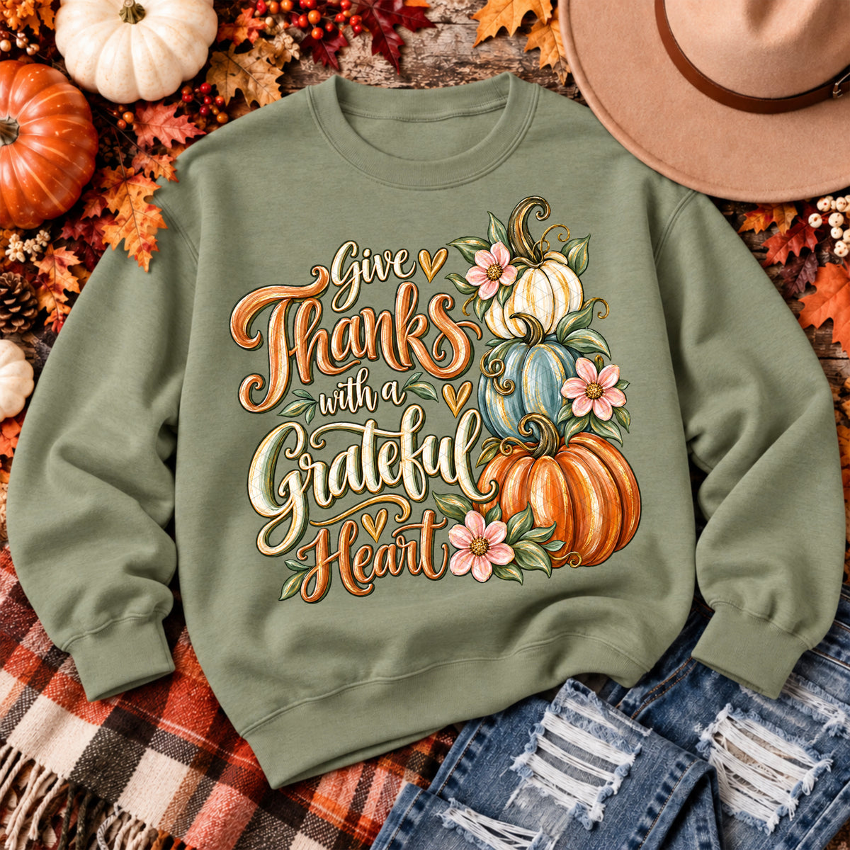 Give thanks with a grateful heart (SDD) DTF Transfer