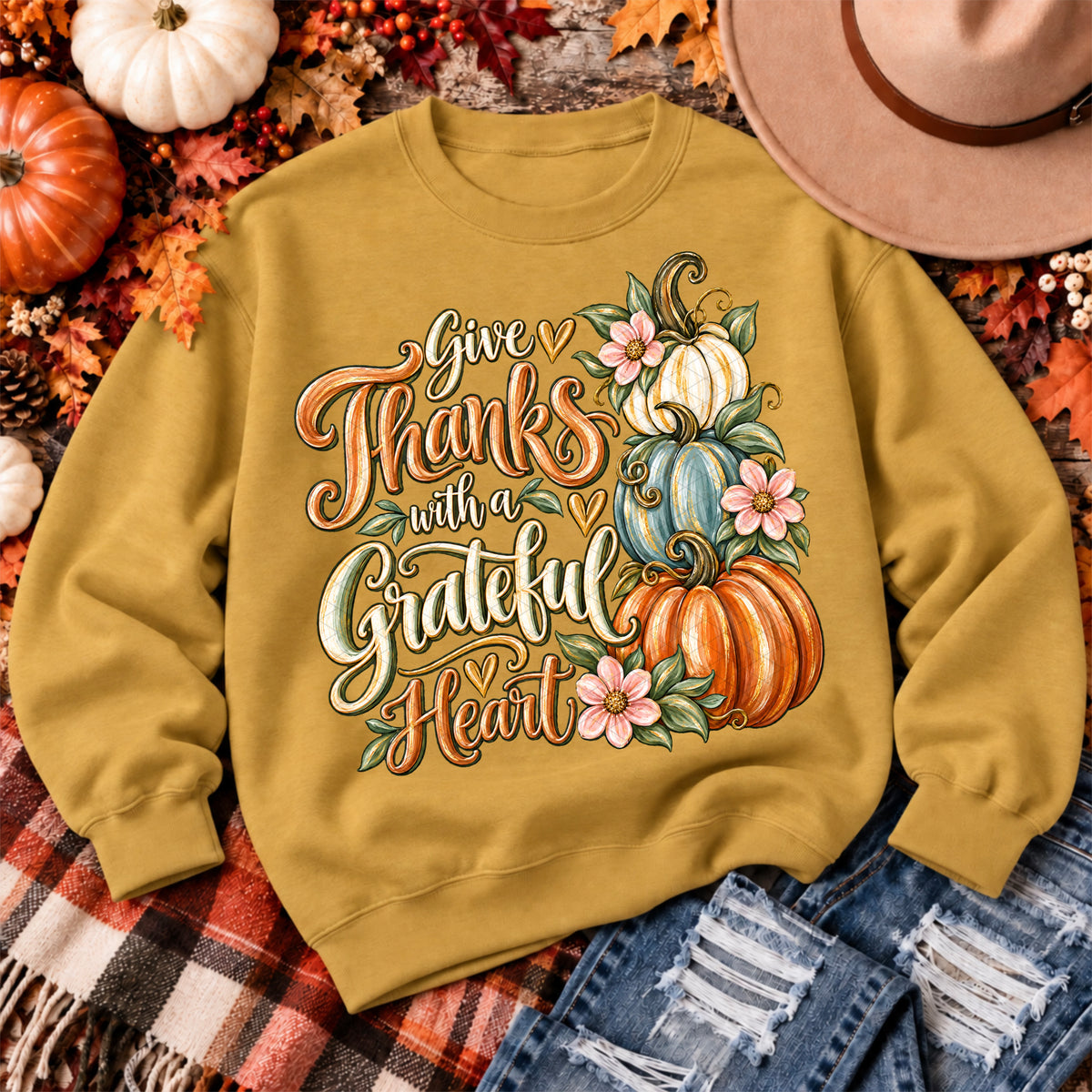 Give thanks with a grateful heart (SDD) DTF Transfer