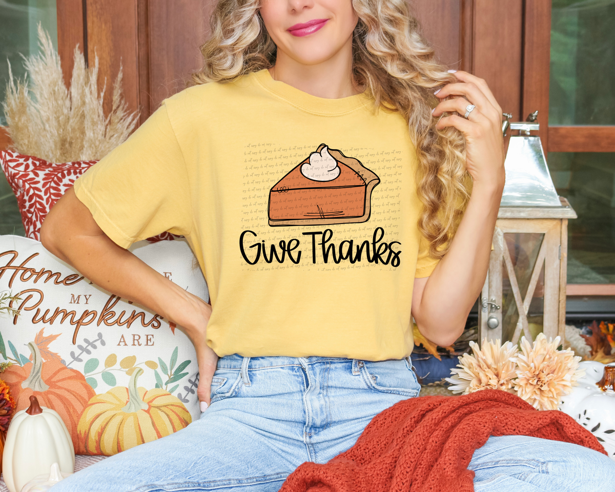 Give Thanks Pumpkin Pie 104680 DTF transfer