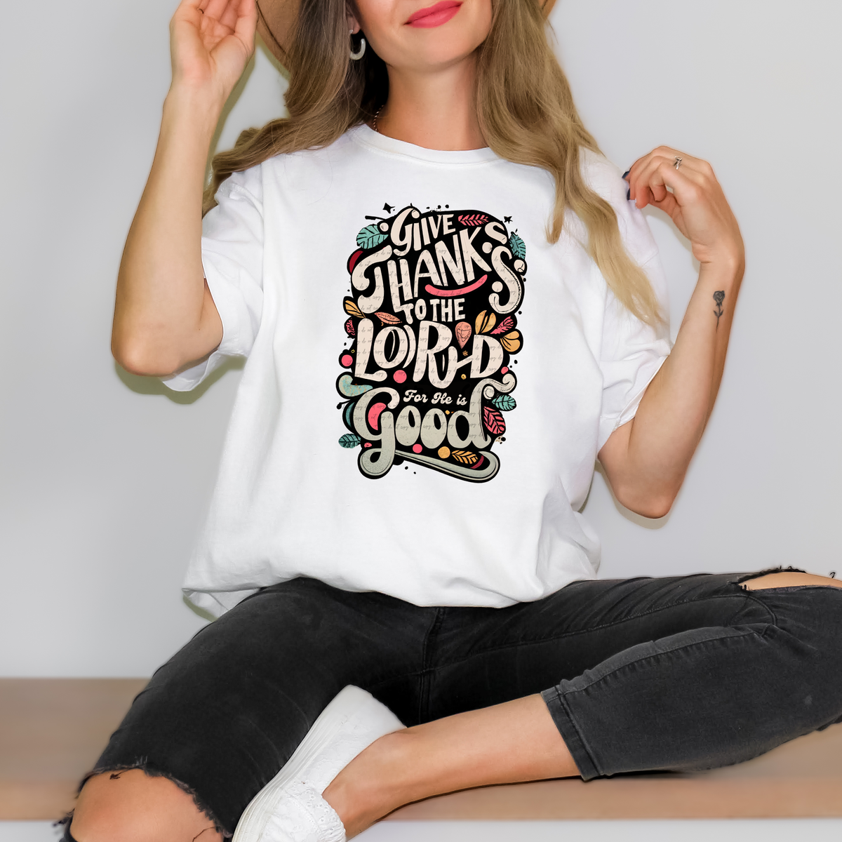 Give Thanks To The Lord For He Is Good 46592 DTF transfer