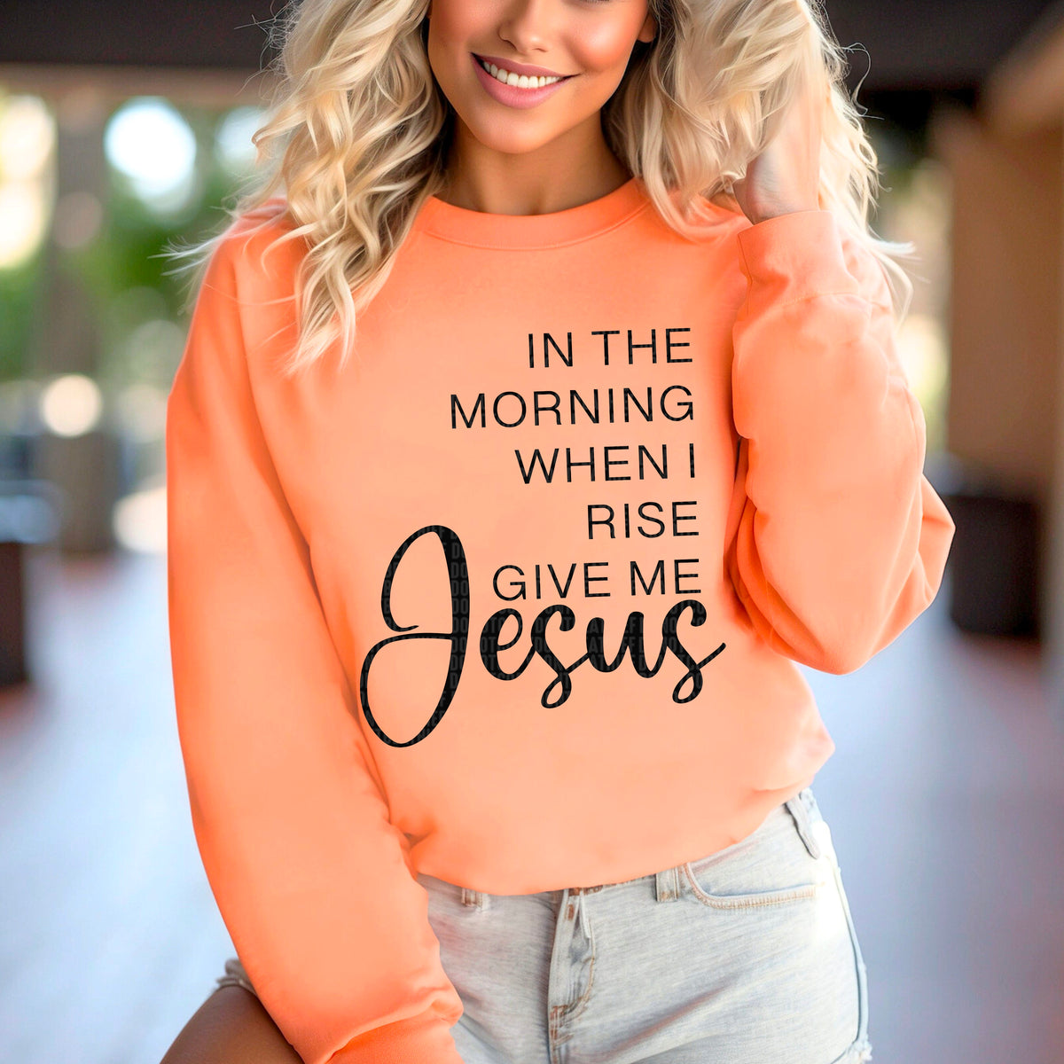 In the morning when I rise give me Jesus BLACK (SDD) DTF transfer