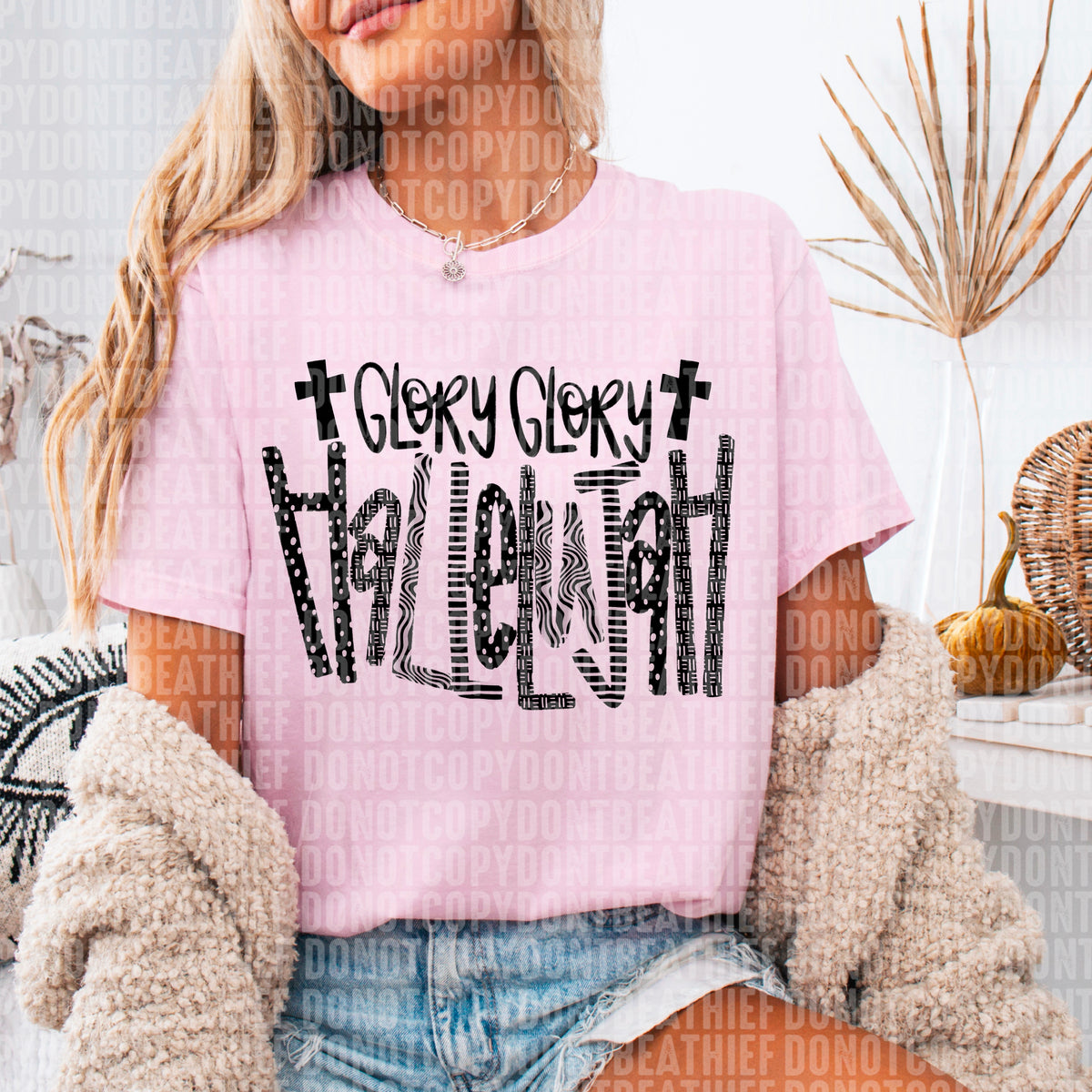 Glory Glory Hallelujah BLACK (SDD) 102798 DTF transfer