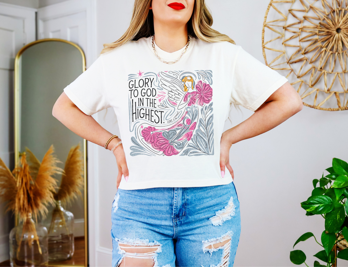 Glory To God In The Highest Floral Angel 86026 DTF Transfer