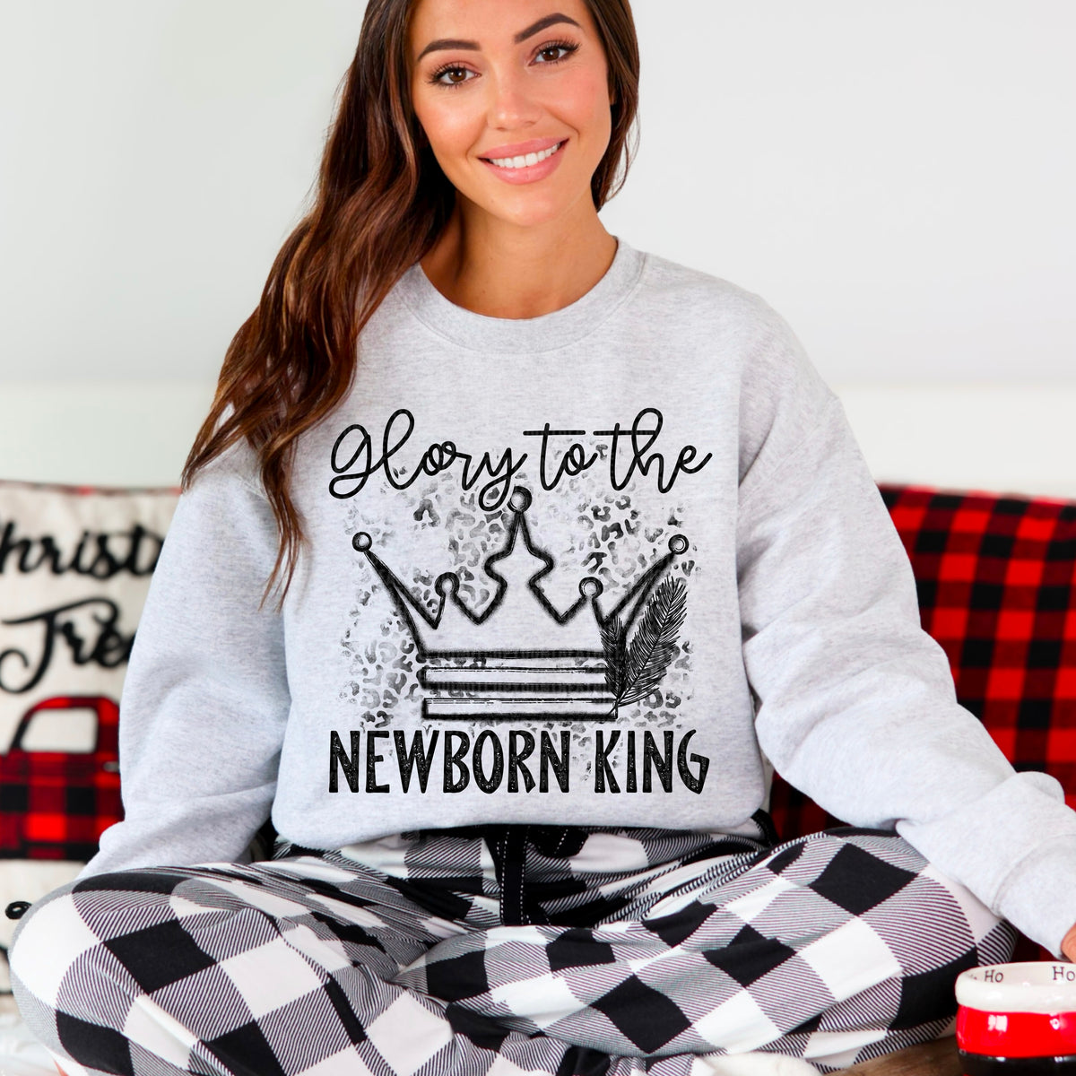 Glory To The Newborn King Black 104115 DTF transfer