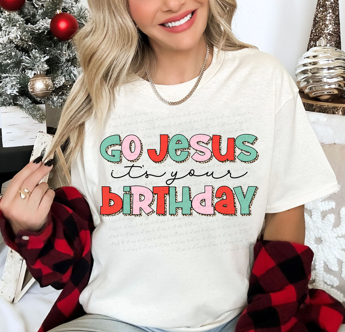 Go Jesus It's Your Birthday Leopard Outline 114777 DTF transfer