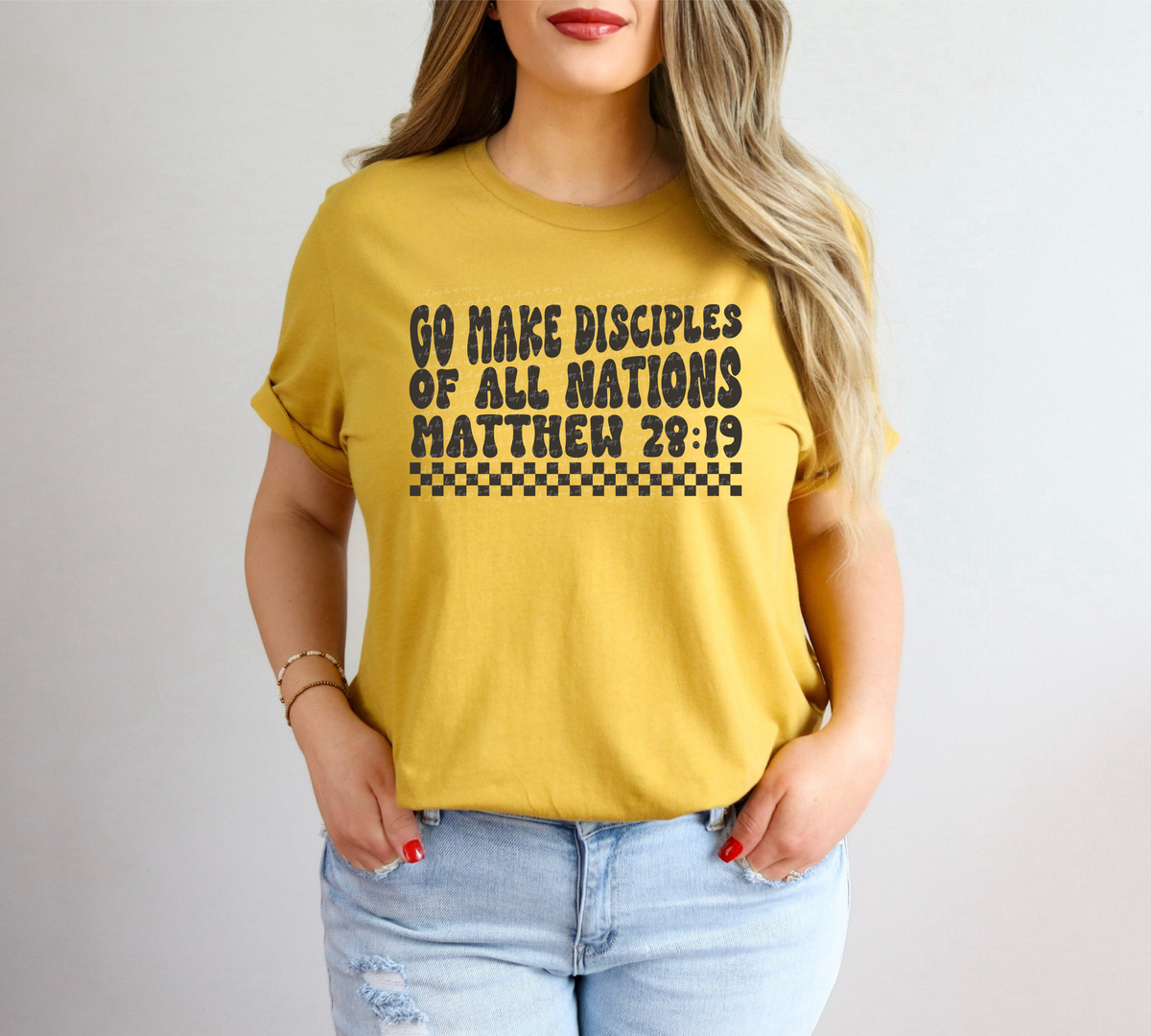 Go Make Disciples Of All Nations Matthew 28:9 Grey 86324 DTF Transfer