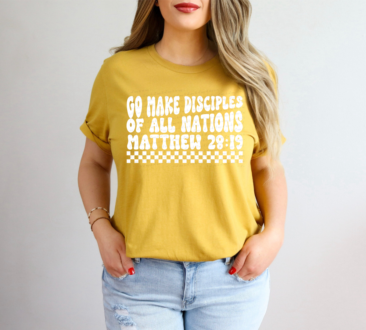 Go Make Disciples Of All Nations Matthew 28:19 White 86395 DTF Transfer