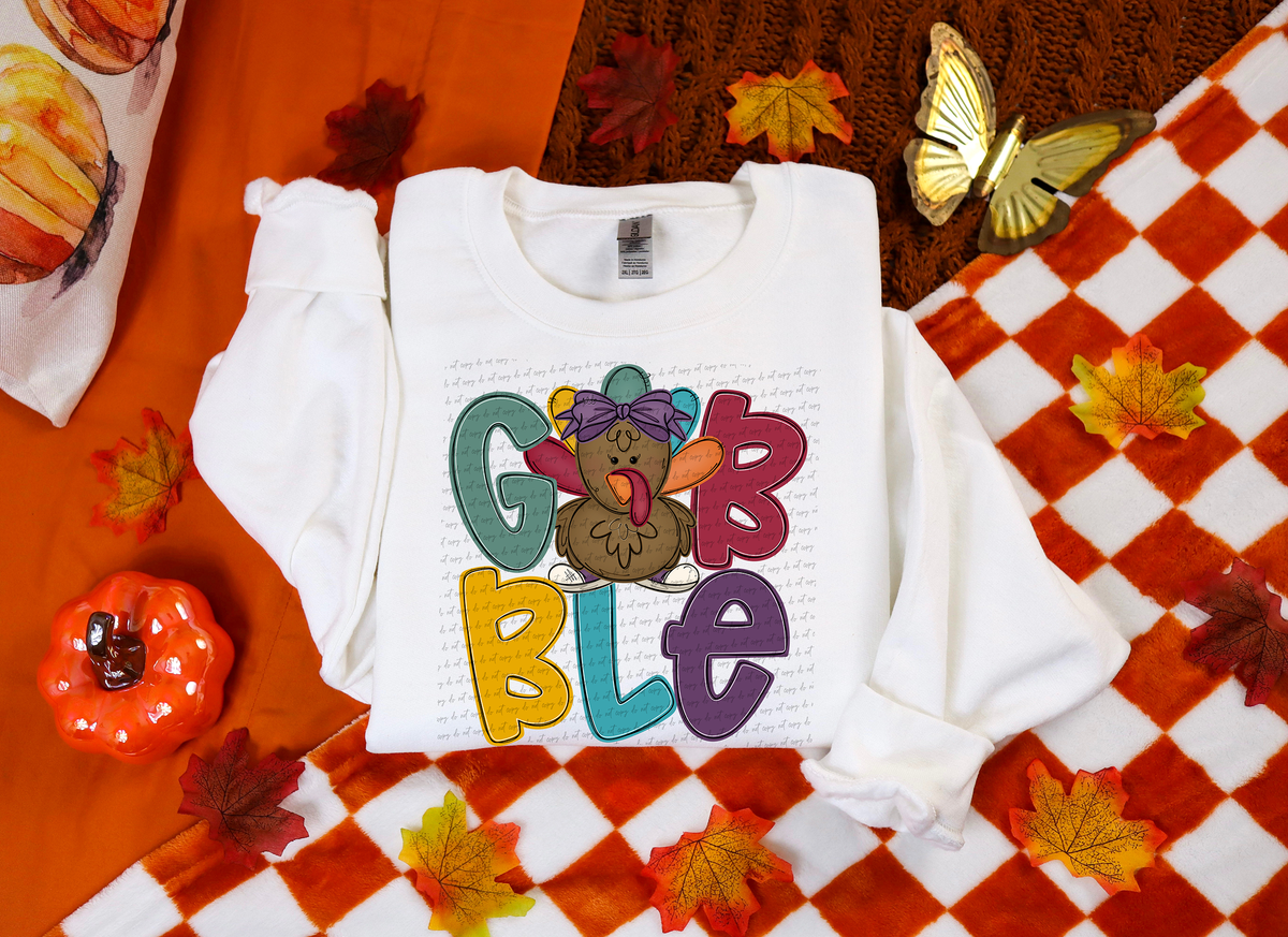 Gobble Turkey Girl 104683 DTF transfer