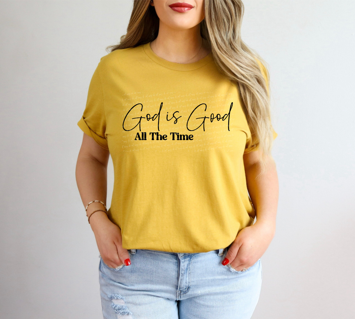 God Is Good All The Time Cursive And Serif Font Black 89320 DTF Transfer