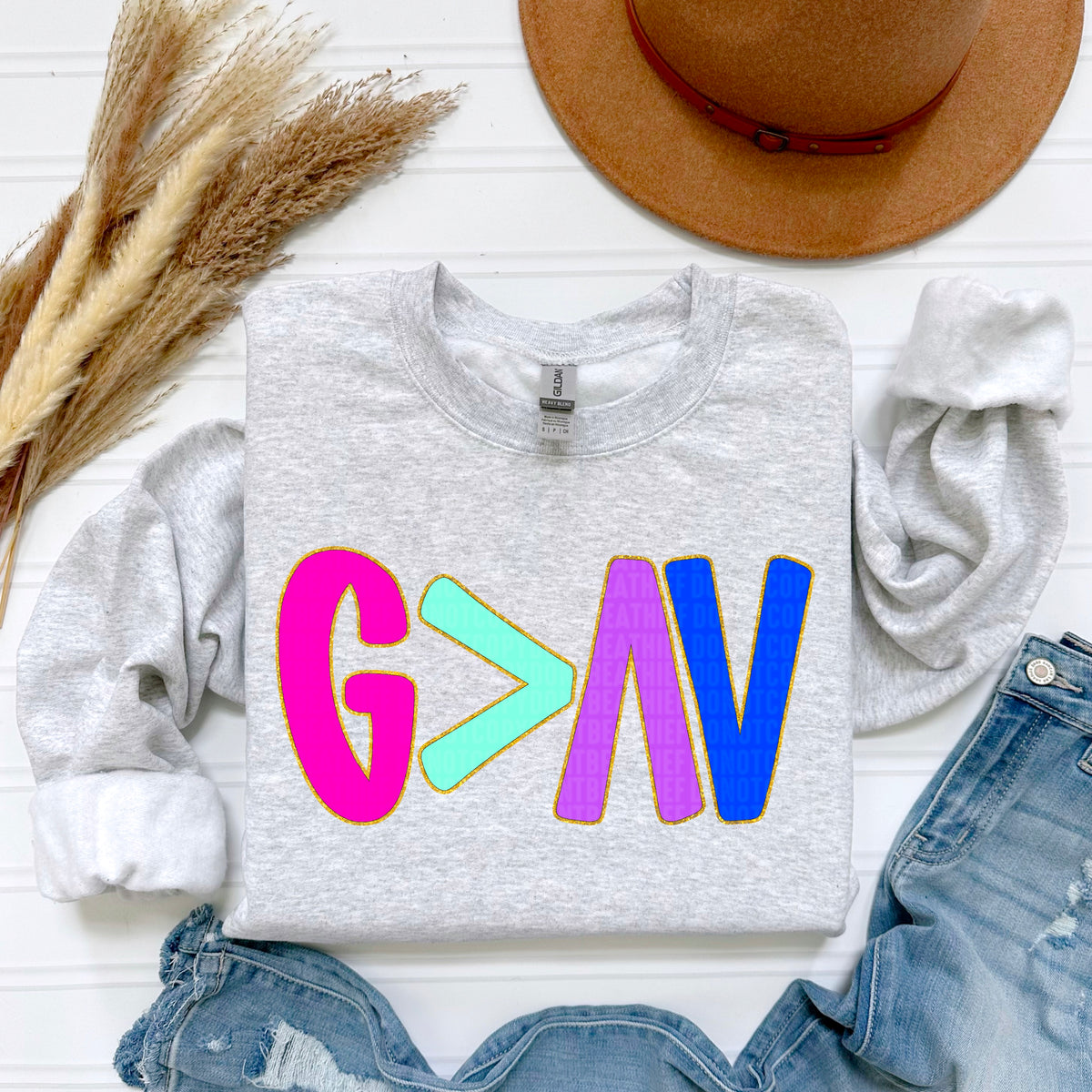 God is greater no font 103854 DTF transfer