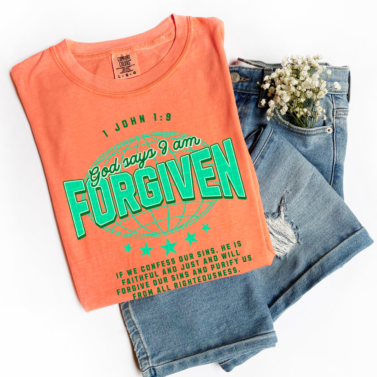 God says I am forgiven 105189 DTF transfer