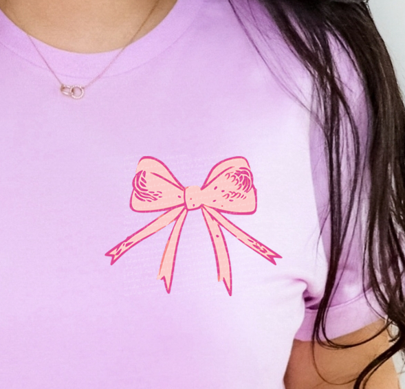 God Says You Are Redeemed Precious Valuable Chosen Victorious Love Secure Pink Bow (Pocket Print) 76781 DTF Transfer