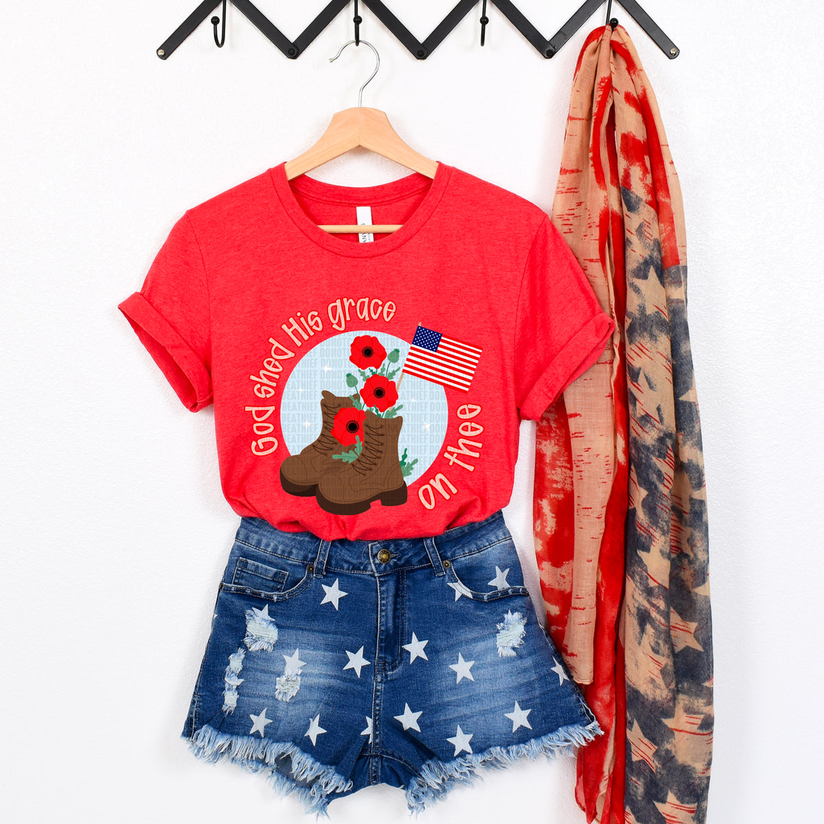 God shed his grace on thee boots circle 105178 DTF transfer