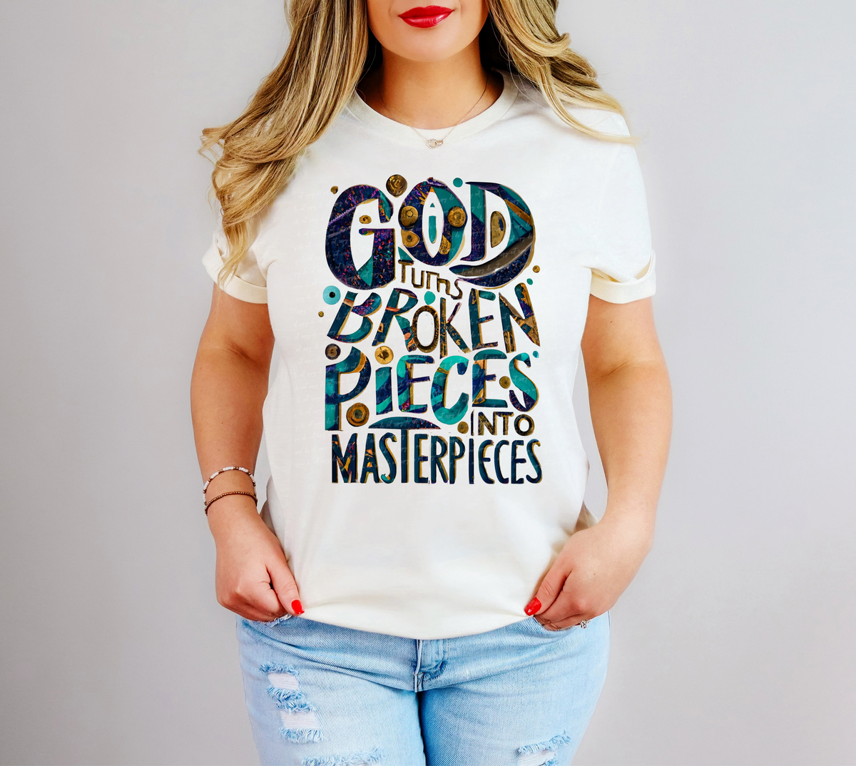 God Turns Broken Pieces into Masterpieces 81176 DTF Transfer