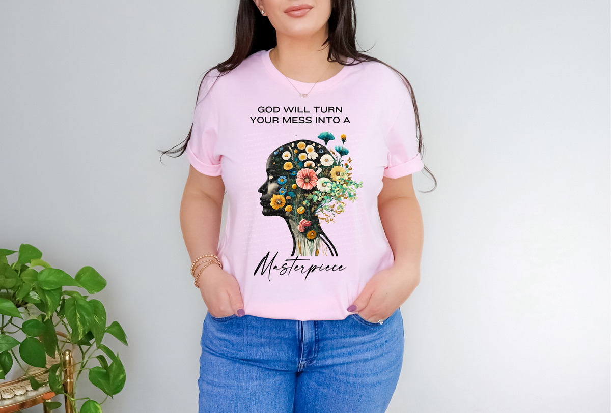 God Will Turn Your Mess Into a Masterpiece Black Font 81177 DTF Transfer