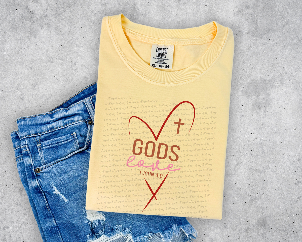 God's Love Heart Cross 76171 DTF Transfer