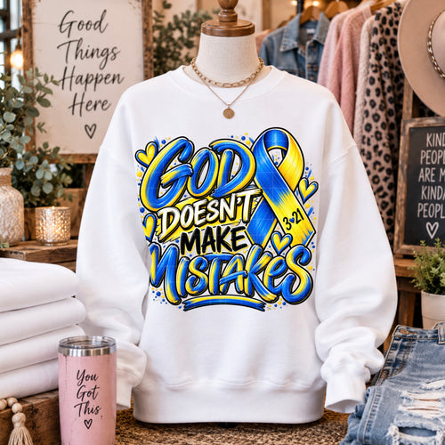 God doesn't make mistakes blue and yellow (SDD) DTF Transfer