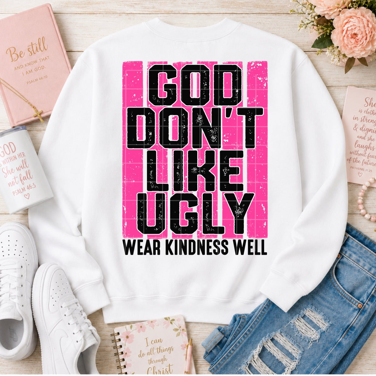 God don't like ugly pink stripes (SDD) DTF Transfer