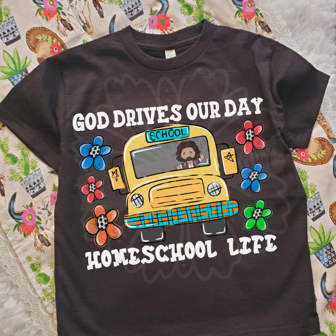 God drives our day WHITE (Vehement) DTF Transfer