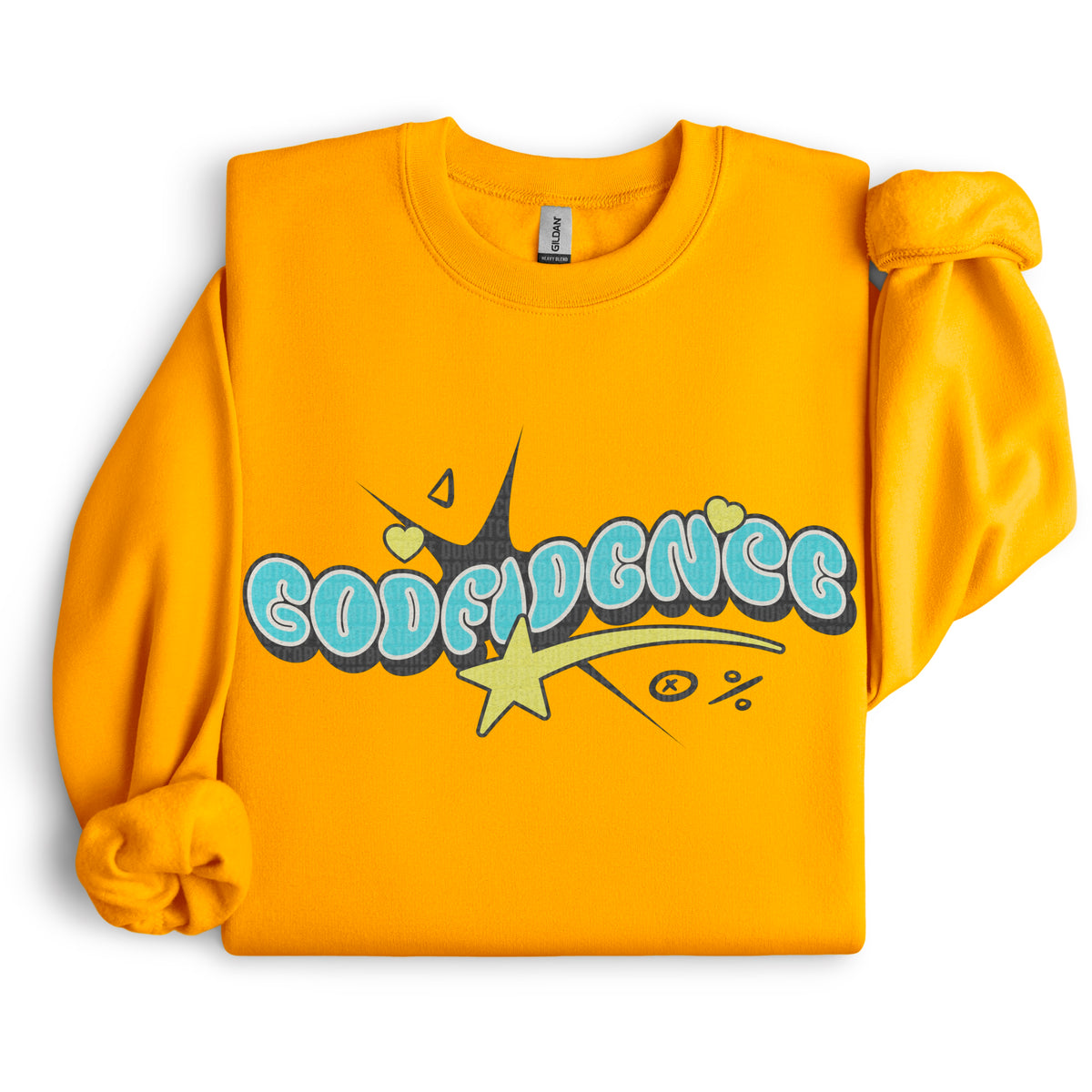 Godfidence blue DTF transfer