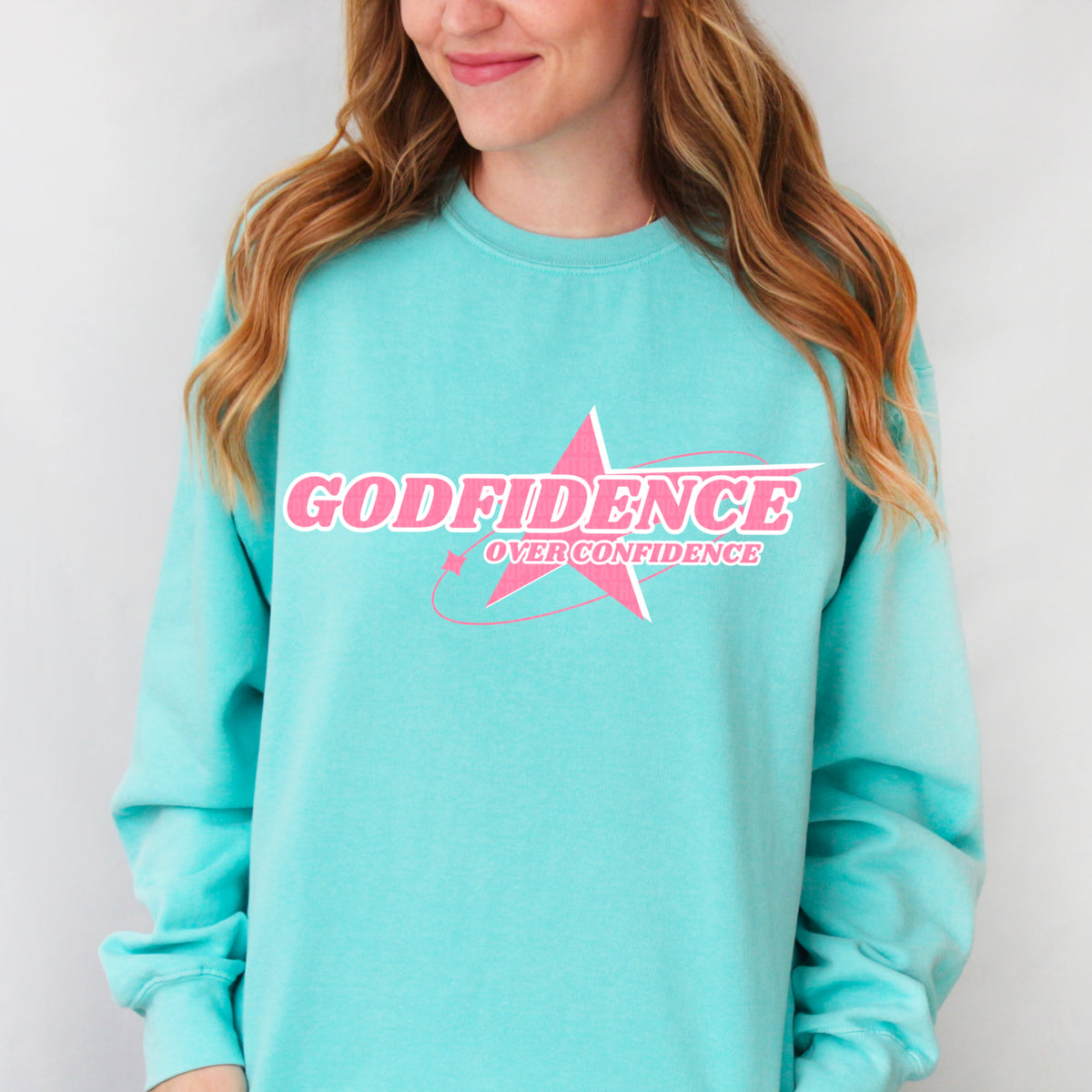 Godfidence over confidence pink DTF transfer
