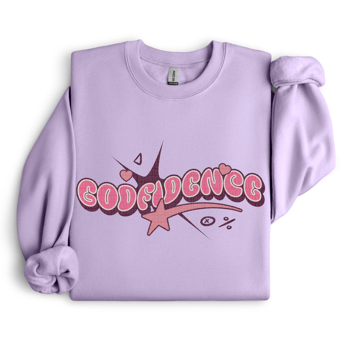 Godfidence pink DTF transfer