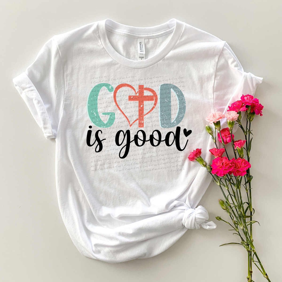 God Is Good All The Time Heart Cross 76166 DTF Transfer