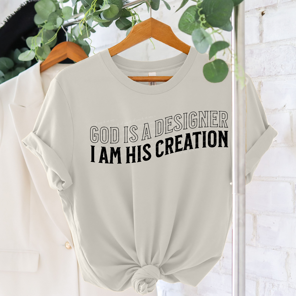God Is A Designer I Am His Creation Black Squiggle Font 81163 DTF Transfer