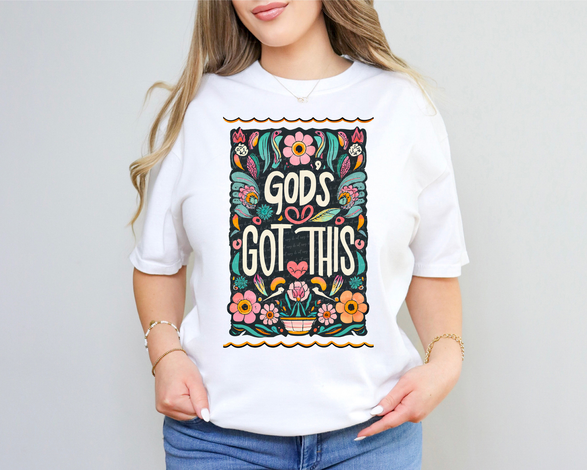 God's Got This Floral Grey Background 81180 DTF Transfer