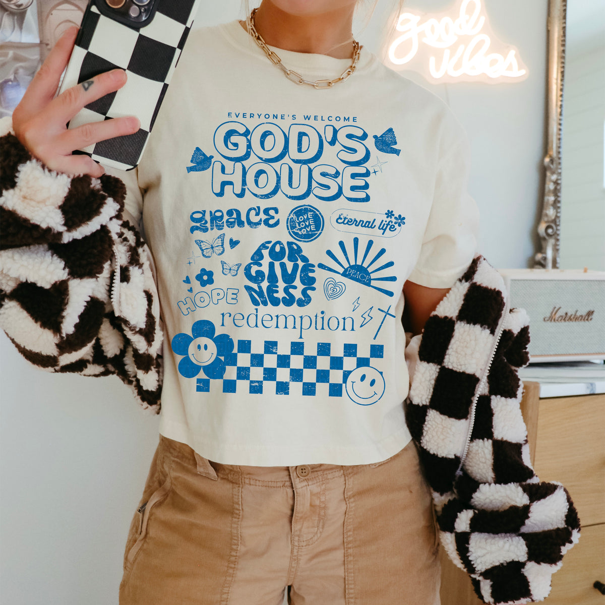 God's house BLUE 103836 DTF transfer