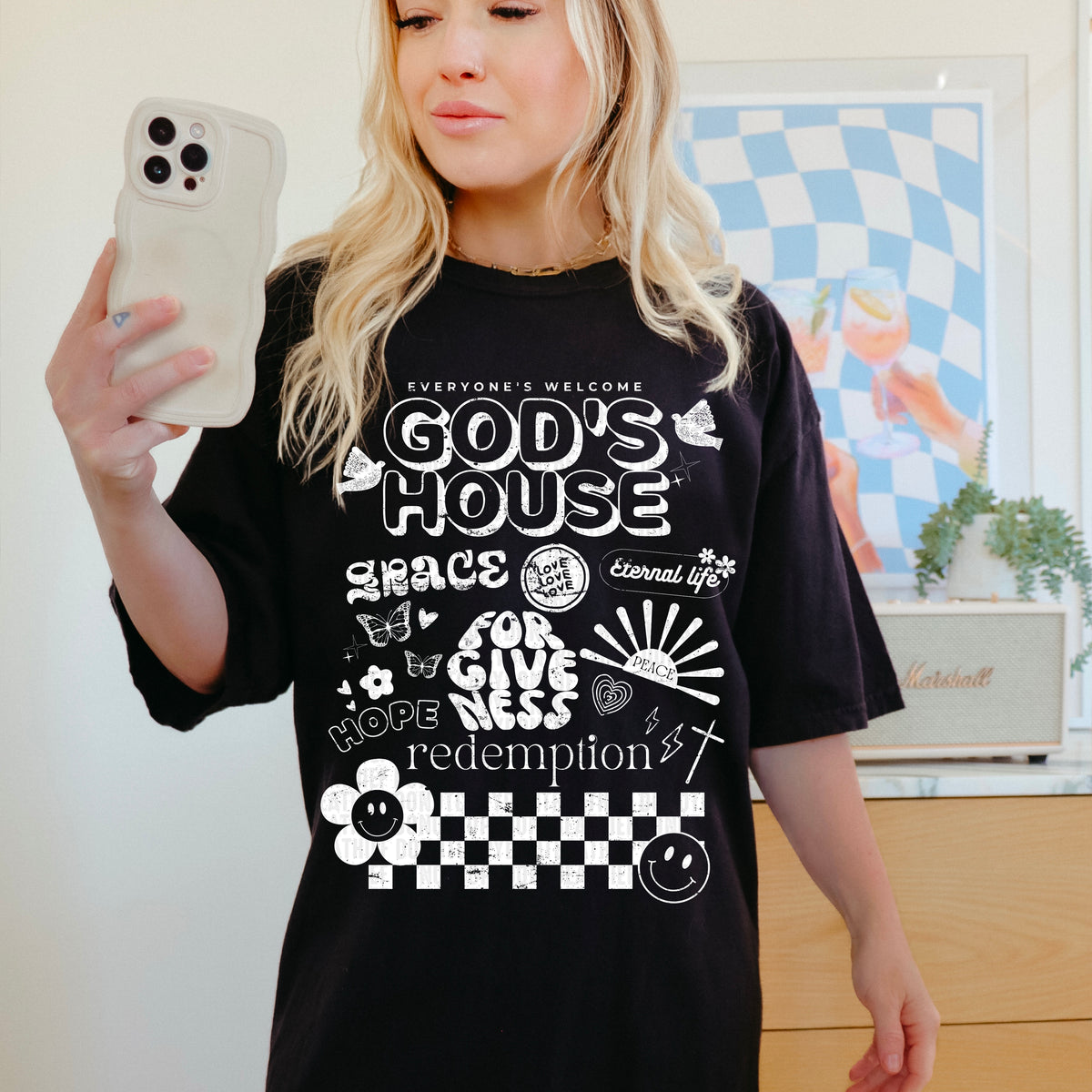 God's house WHITE 103838 DTF transfer