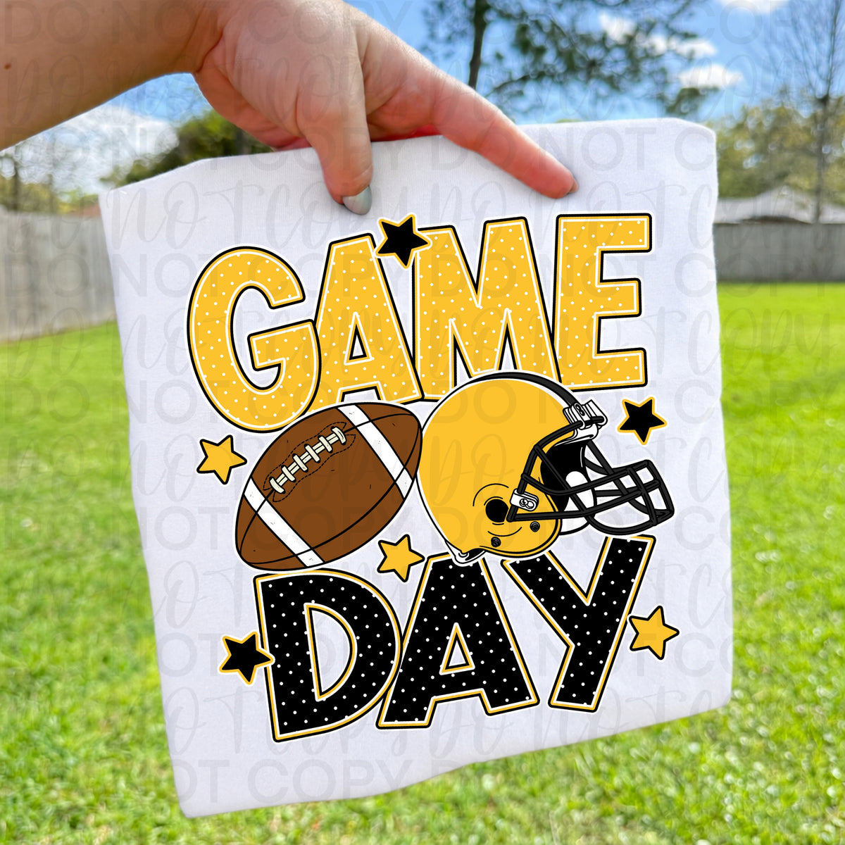 Game day gold black (UAC) DTF Transfer