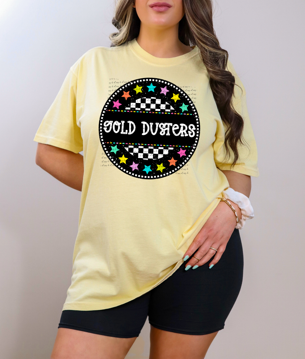 Gold Dusters Checkered Stars 42031 DTF transfer