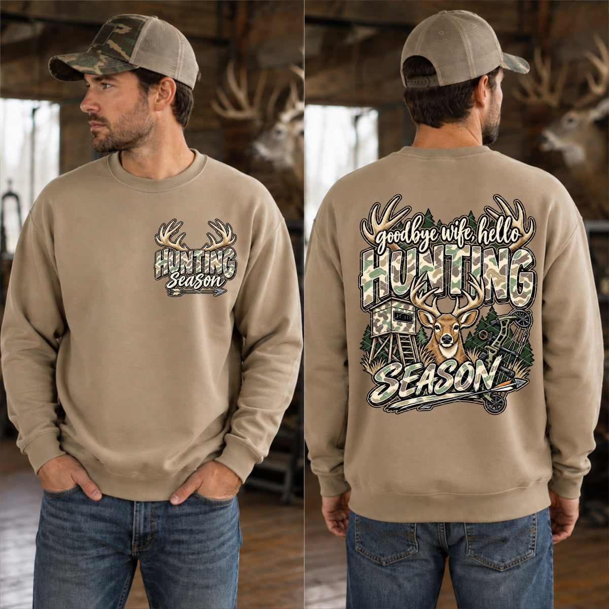 Goodbye wife hello hunting season deer blind (BACK ONLY) (SDD) DTF Transfer