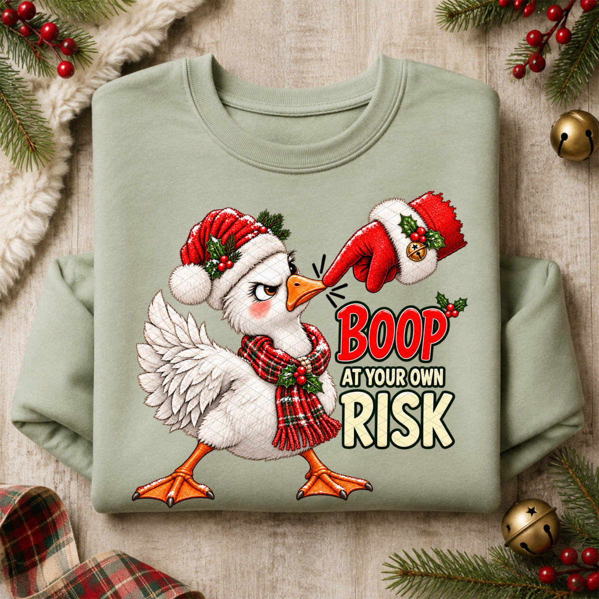 Boop at your own risk goose and Santa (SDD) DTF Transfer