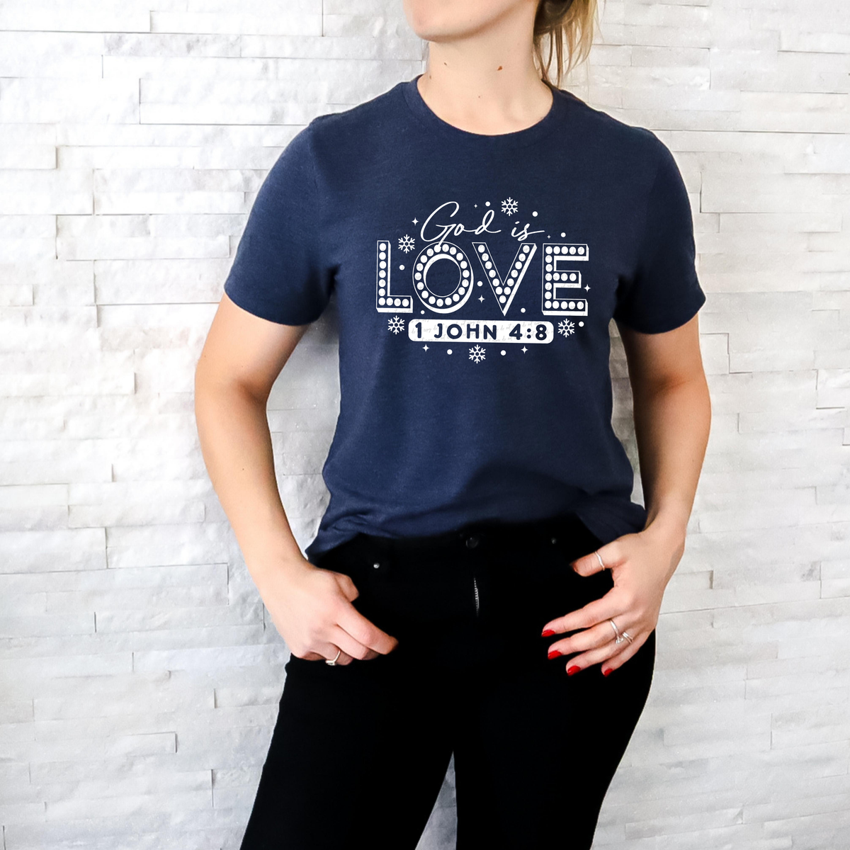 God Is Love 1 John 4:8 White 76126 DTF Transfer