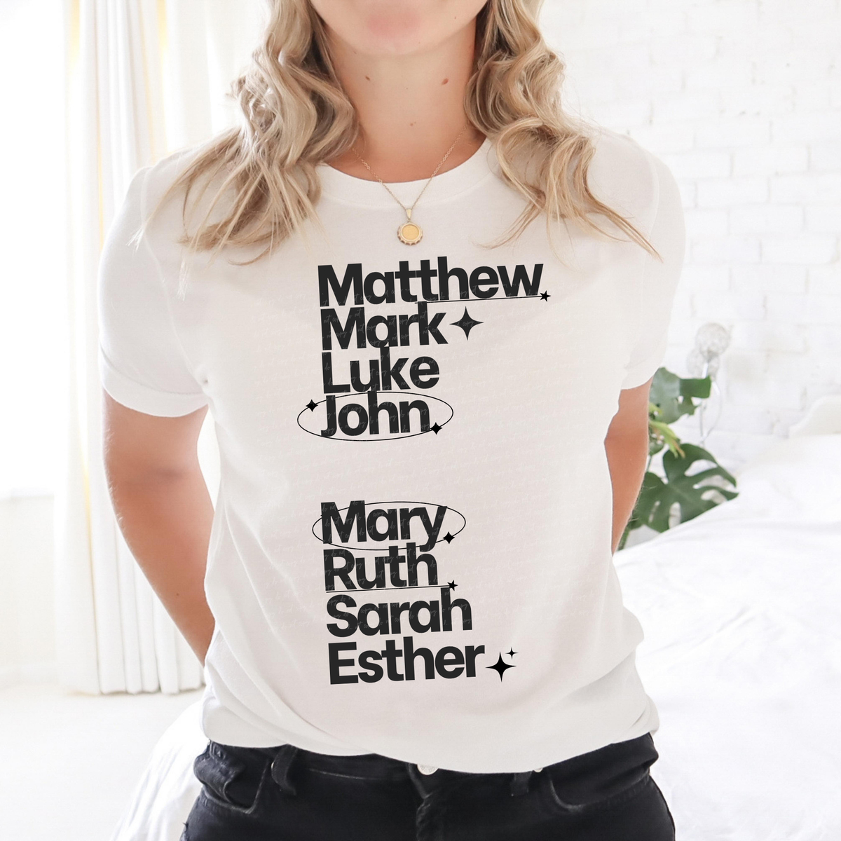 Gospels Matthew Mark Luke John Mary Ruth Sarah Esther 86027 DTF Transfer