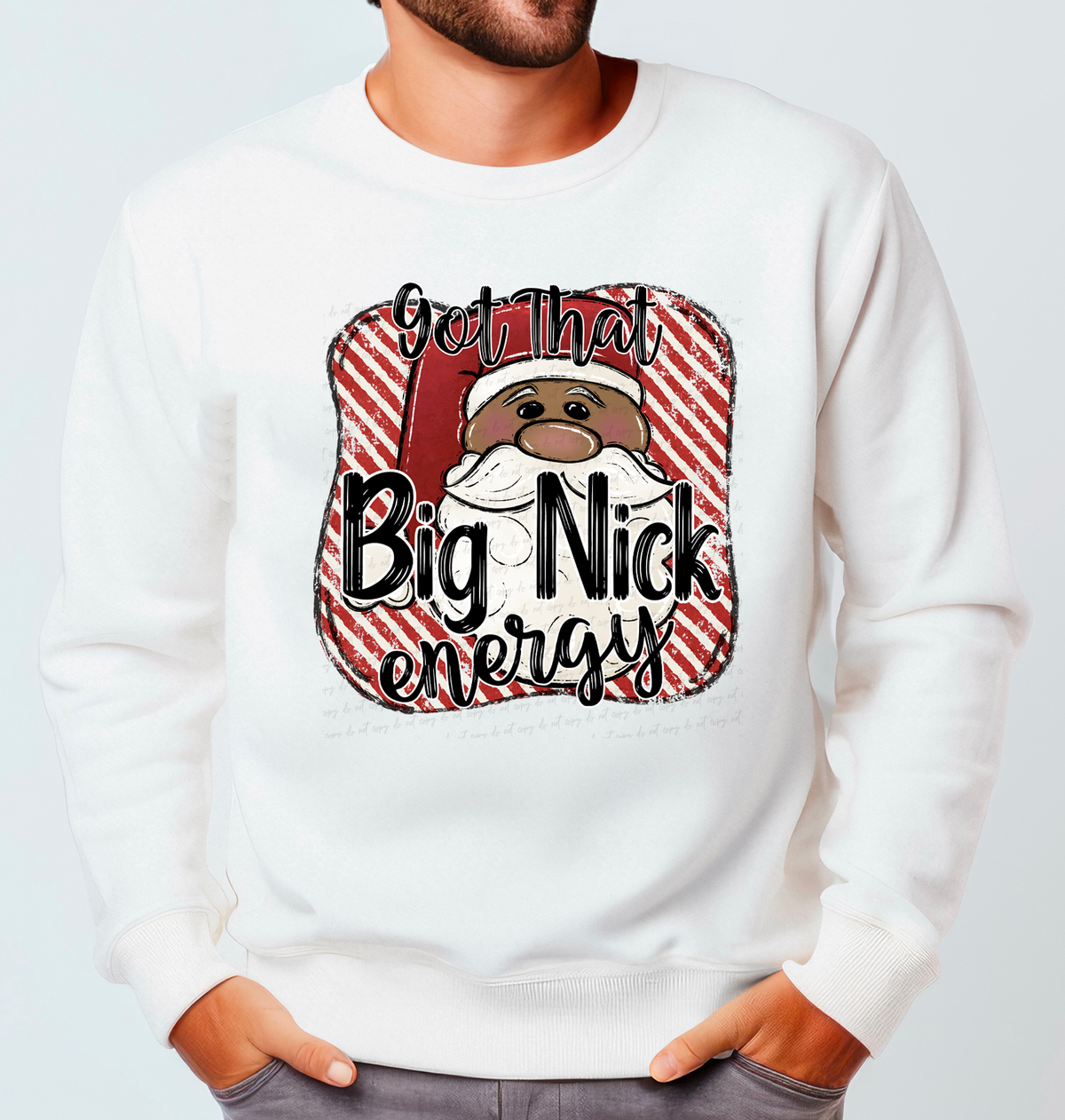 Got That Big Nick Energy Medium Santa Red Stripe 115677 DTF Transfer