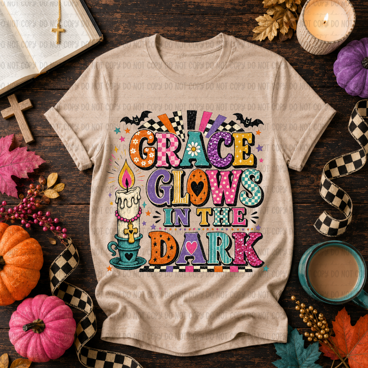 Grace glows in the dark (Revel) DTF transfer