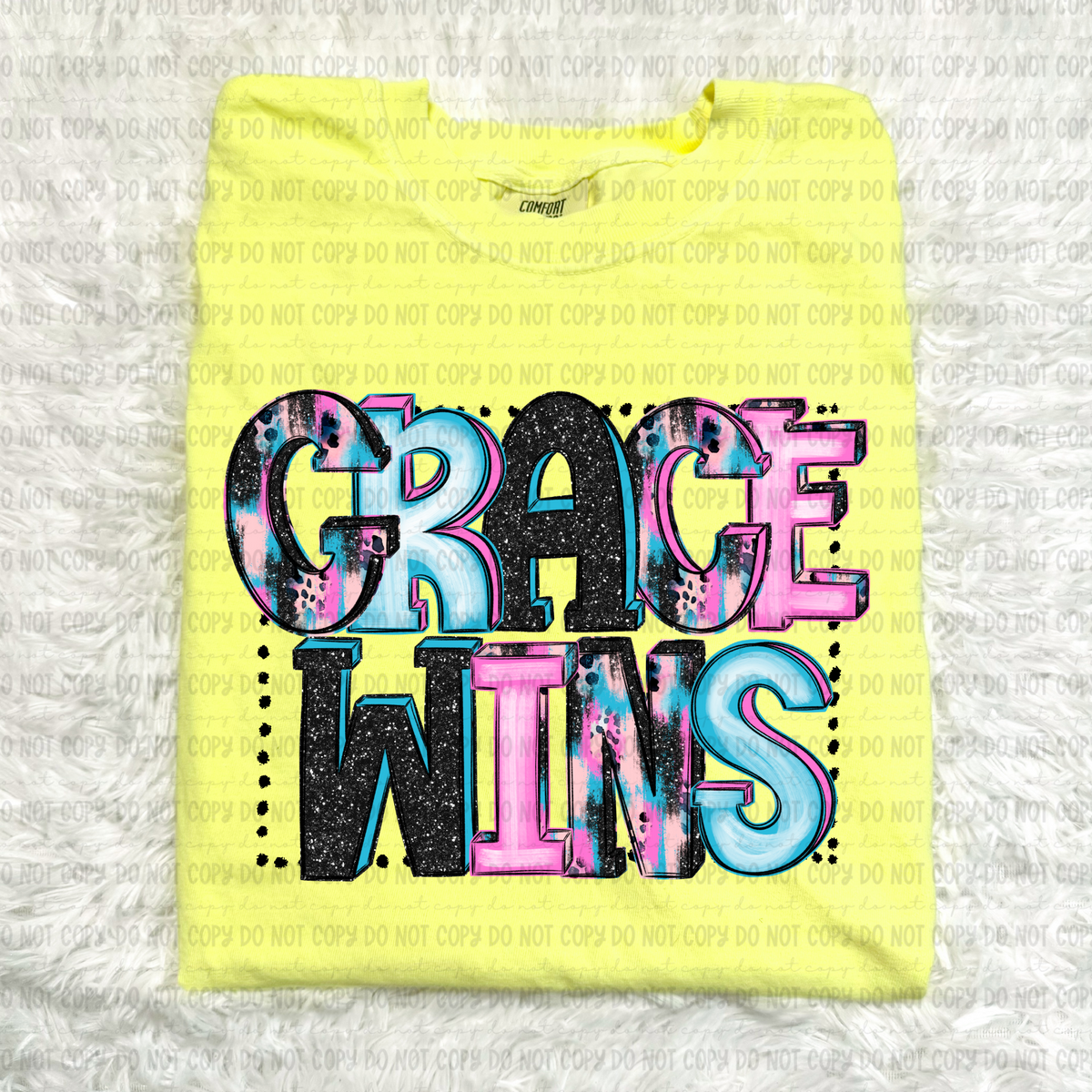 Grace wins (Revel) 107028 DTF transfer