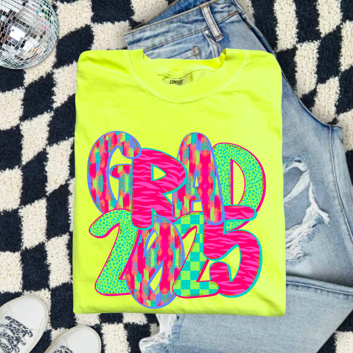 Grad 2025 pink and green 103856 DTF transfer